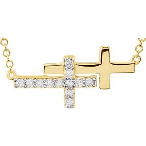 Sideways Double Cross Necklace or Bracelet