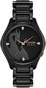 EM0595-51W Channel the Mistress of All Evil in a sleek Disney Villains Maleficent diamond watch from CITIZEN®