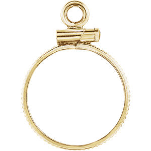 14k Yellow Dangle Mounting for 14x1 mm Coin