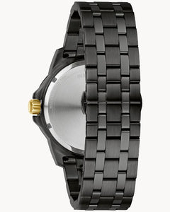 98D176 Bulova Marine Star Black Dial Stainless Steel Bracelet