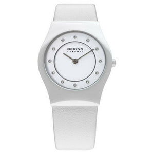 BERING Time | Women's Slim Watch 32030-659 | Ceramic Collection | Leather Strap | Minimalistic - Designed in Denmark