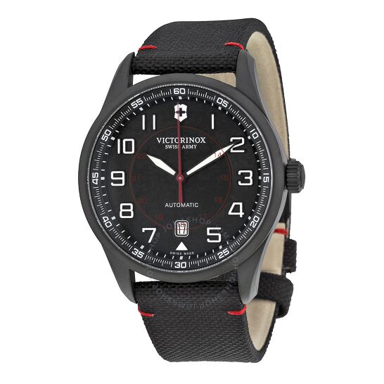 Victorinox Swiss Army Airboss Automatic Black Dial Black Nylon Men's Watch 241720